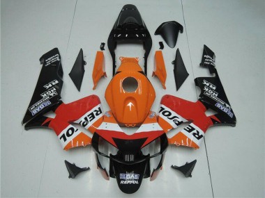 Cheap 2003-2004 Honda CBR600RR Motorcycle Fairing Kits - Orange White Red Glossy Black Repsol UK