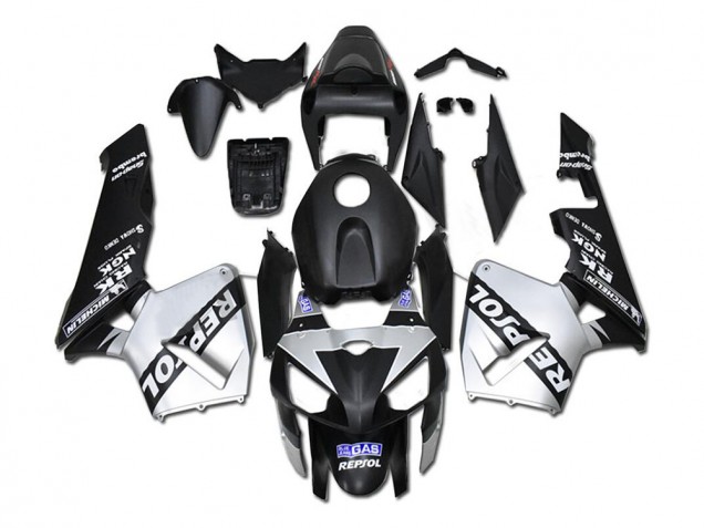 2005-2006 Honda CBR600RR Motorcycle Fairings - Black Silver Repsol UK