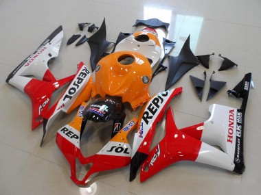 Cheap 2007-2008 Honda CBR600RR Motorcycle Fairing Kits - Orange White Red Glossy Black Repsol UK