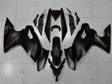 Cheap 2009-2011 Kawasaki EX650 Motorcycle Fairings - Matte Black Red Stripe UK