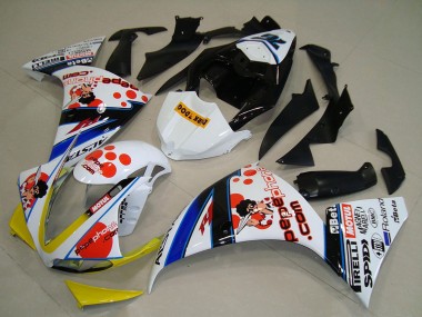 Cheap 2009-2011 Yamaha YZF R1 Motorcycle Fairings - White Red Yellow Black Pepe Phone Dark Dog UK