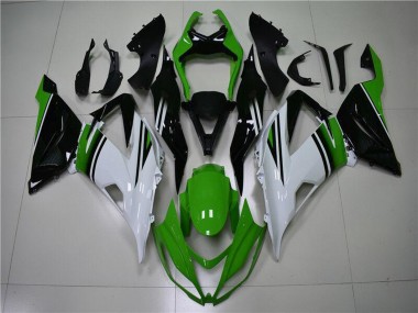 Cheap 2013-2018 Kawasaki ZX6R Motorcycle Fairings - Green White Glossy Black UK