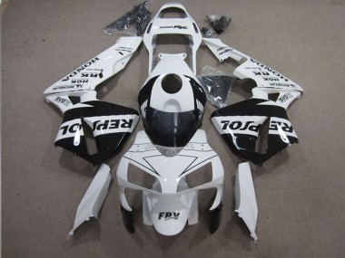 Cheap 2003-2004 Honda CBR600RR Motorcycle Fairings - White Glossy Black Repsol UK