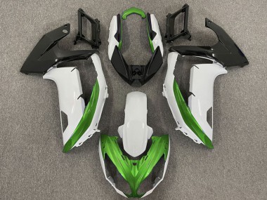 Cheap 2009-2011 Kawasaki Ninja 650R Motorcycle Fairings - White Green Matte Black UK
