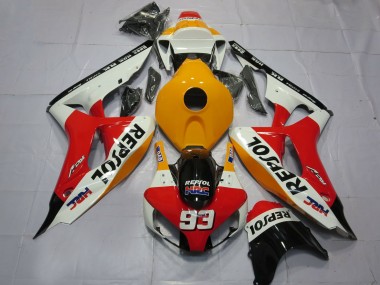 Cheap 2006-2007 Honda CBR1000RR Motorcycle Fairings - Orange White Red Glossy Black Repsol HRC 93 UK