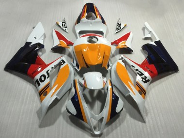 Cheap 2007-2008 Honda CBR600RR Motorcycle Fairings - Orange White Red Glossy Black Repsol Style UK