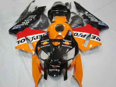 Cheap 2005-2006 Honda CBR600RR Motorcycle Fairings - Orange White Red Glossy Black Repsol Man Power UK