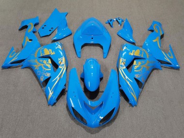 Cheap 2006-2007 Kawasaki ZX10R Motorcycle Fairings - Light Blue Gold UK