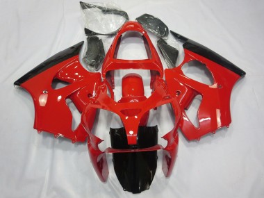 Cheap 2000-2002 Kawasaki ZX6R Motorcycle Fairings - Red Glossy Black UK