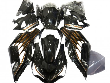 Cheap 2012-2024 Kawasaki ZX14R ZZR1400 Motorcycle Fairings - Glossy Black Orange UK