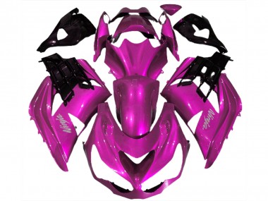 Cheap 2012-2024 Kawasaki ZX14R ZZR1400 Motorcycle Fairings - Hot Pink Black UK
