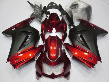 Cheap 2008-2012 Kawasaki Ninja 250 Motorcycle Fairings - Red Matte Black UK