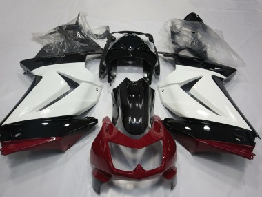 Cheap 2008-2012 Kawasaki Ninja 250 Motorcycle Fairings - White Red Glossy Black UK