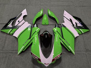 Cheap 2015-2020 Ducati 959 1299 Motorcycle Fairings - White Green Glossy Black Unibat Flex-Box OEM Style UK
