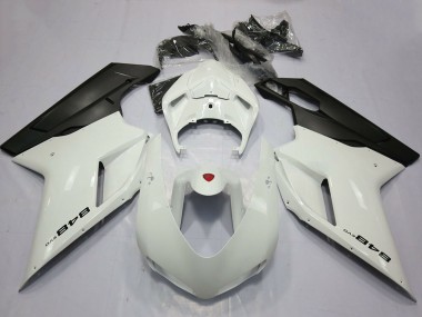 Cheap 2007-2014 Ducati 848 Motorcycle Fairings - Pearl White Matte Black UK