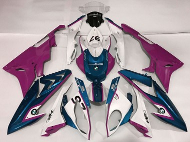 Cheap 2009-2014 BMW S1000RR Motorcycle Fairings - White Purple Blue UK