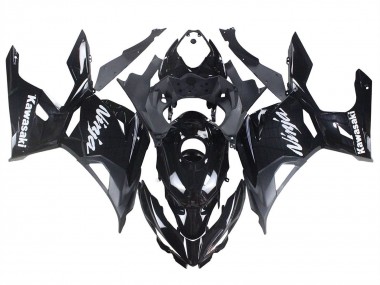 Cheap 2018-2024 Kawasaki Ninja 400 Motorcycle Fairings - Glossy Black Matte Black White Decals UK