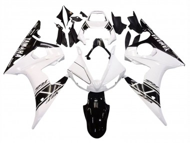 Cheap 2003-2004 Yamaha YZF R6 Motorcycle Fairing - White Glossy Black UK