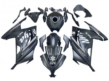 Cheap 2013-2024 Kawasaki EX300 Motorcycle Fairings - Matte Black White Elf Snow UK