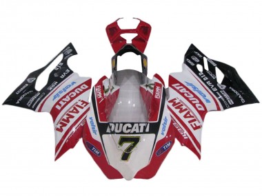 Cheap 2011-2014 Ducati 1199 Motorcycle Fairings - White Red Glossy Black Fiamm Valsir 7 UK
