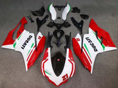 Cheap 2015-2020 Ducati 959/1299 Motorcycle Fairings - White Red Green Glossy Black 21 UK
