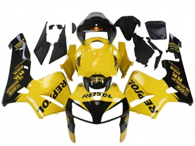 Cheap 2005-2006 Honda CBR600RR Motorcycle Fairings - Yellow Black Repsol UK