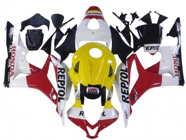 Cheap 2007-2008 Honda CBR600RR Motorcycle Fairings - White Yellow Red Repsol HRC UK
