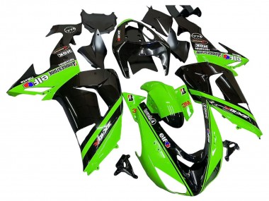 Cheap 2006-2007 Kawasaki ZX10R Motorcycle Fairings - Green Black Elf Touch4 3M UK