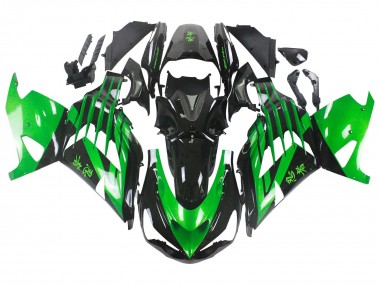 Cheap 2012-2024 Kawasaki ZX14R ZZR1400 Motorcycle Fairing Kits - Green Glossy Black UK