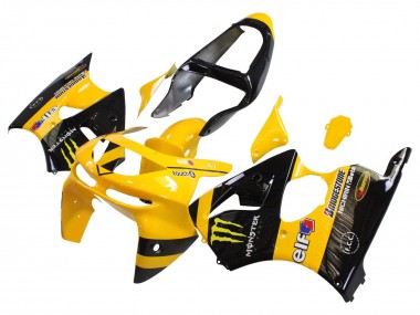 Cheap 1998-1999 Kawasaki ZX6R Motorcycle Fairings - Yellow Black Monster Elf Bridgestone UK