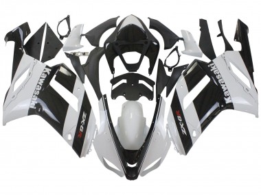 Cheap 2007-2008 Kawasaki ZX6R Motorcycle Fairing - White Black UK