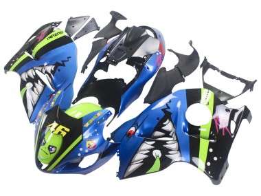 Cheap 1996-2007 Suzuki GSXR 1300 Hayabusa Motorcycle Fairings - Blue Green Shark 46 UK
