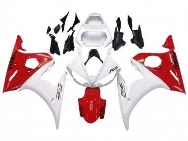 Cheap 2003-2004 Yamaha YZF R6 Motorcycle Fairings - White Red UK