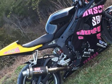 Cheap 2006-2009 Yamaha YZF R6S Motorcycle Fairings - Yellow Pink Glossy Black Rossi Repsol 46 UK