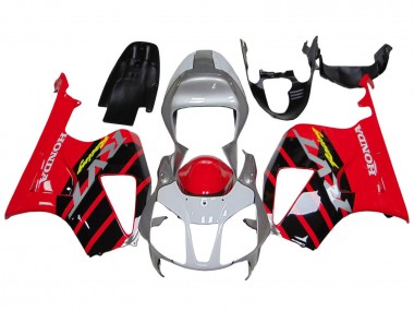 Cheap 2000-2006 Honda VTR1000 Motorcycle Fairings - Silver Red Black Stripe Racing UK