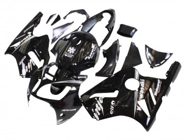 Cheap 2000-2001 Kawasaki ZX12R Motorcycle Fairings - Glossy Black White Elf Snow UK