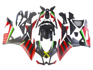 Cheap 2009-2015 Aprilia RSV4 1000 Motorcycle Fairings - Matte Black Red Green Stripe UK