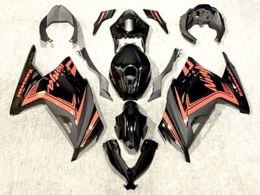Cheap 2013-2024 Kawasaki EX300 Motorcycle Fairings - Glossy Black Orange UK