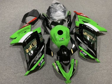 Cheap 2013-2024 Kawasaki EX300 Motorcycle Fairings - Green White Black Red Elf UK