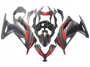 Cheap 2013-2024 Kawasaki EX300 Motorcycle Fairing - Matte Black Red UK