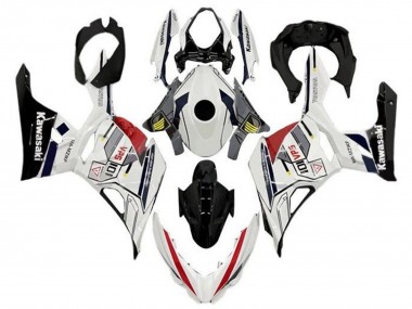 Cheap 2018-2024 Kawasaki Ninja 400 Motorcycle Fairings - White Grey Yellow Red Black Stripe UK