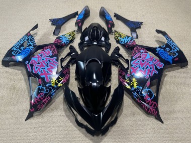 Cheap 2018-2024 Kawasaki Ninja 400 Motorcycle Fairings - Black Blue Jinx UK