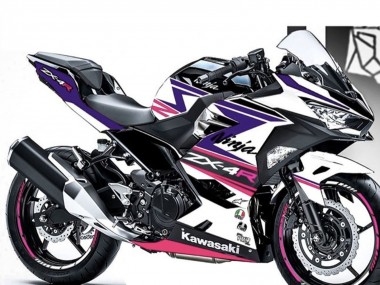 Cheap 2018-2024 Kawasaki Ninja 400 Motorcycle Fairings - White Purple Pink UK