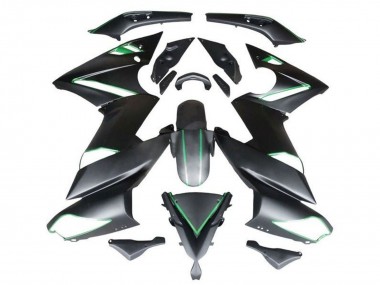 Cheap 2009-2011 Kawasaki Ninja 650 EX650 Motorcycle Fairings - Matte Black Green Stripe UK