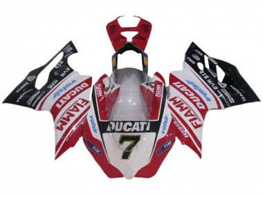 Cheap 2011-2014 Ducati Panigale 1199 Motorcycle Fairings - White Red Glossy Black Fiamm Tim 7 UK