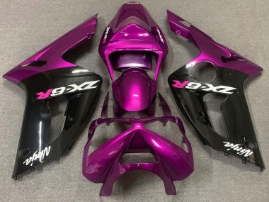 Cheap 2003-2004 Kawasaki ZX6R Motorcycle Fairing - Purple Glossy Black UK