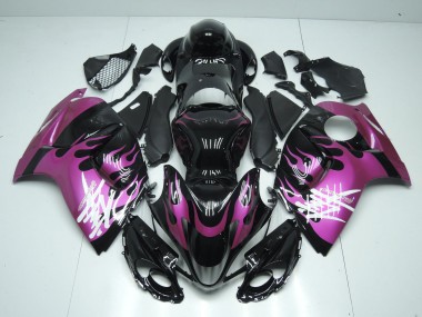 Cheap 2008-2020 Glossy Black Purple Flame Suzuki GSXR 1300 Hayabusa Motorcycle Fairings UK