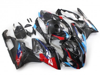 Cheap 2015-2016 BMW S1000RR Motorcycle Fairings - Blue Red Carbon Fiber UK