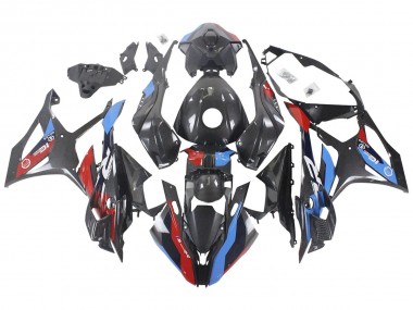 Cheap 2023-2024 BMW S1000RR Motorcycle Fairings - Blue Red Carbon Fiber UK