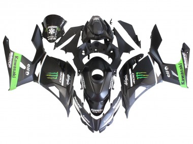 Cheap 2018-2024 Kawasaki EX400 Motorcycle Fairings - Matte Black Green Monster Showr Snow UK